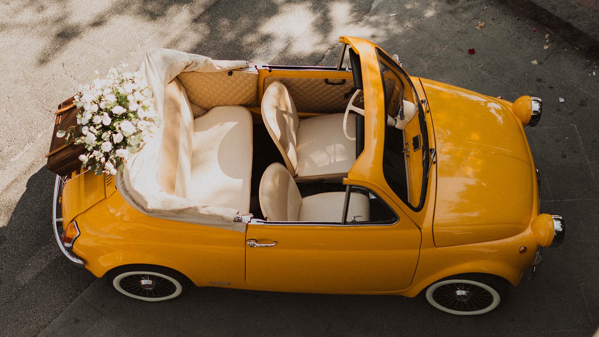 The Timeless Italian Fiat 500 Wedding Yellow Vintage 500